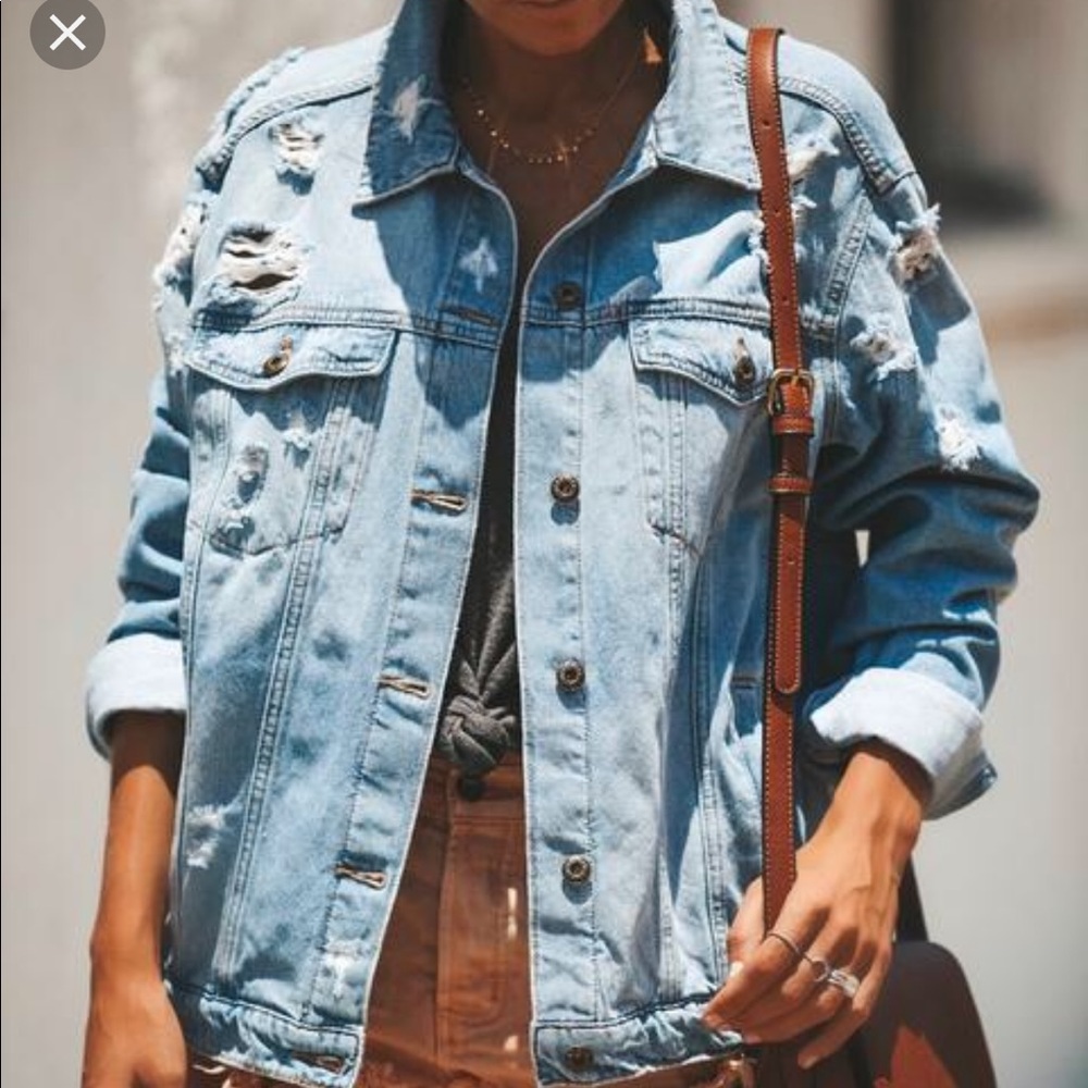 Dungaree Distressed Denim Jacket